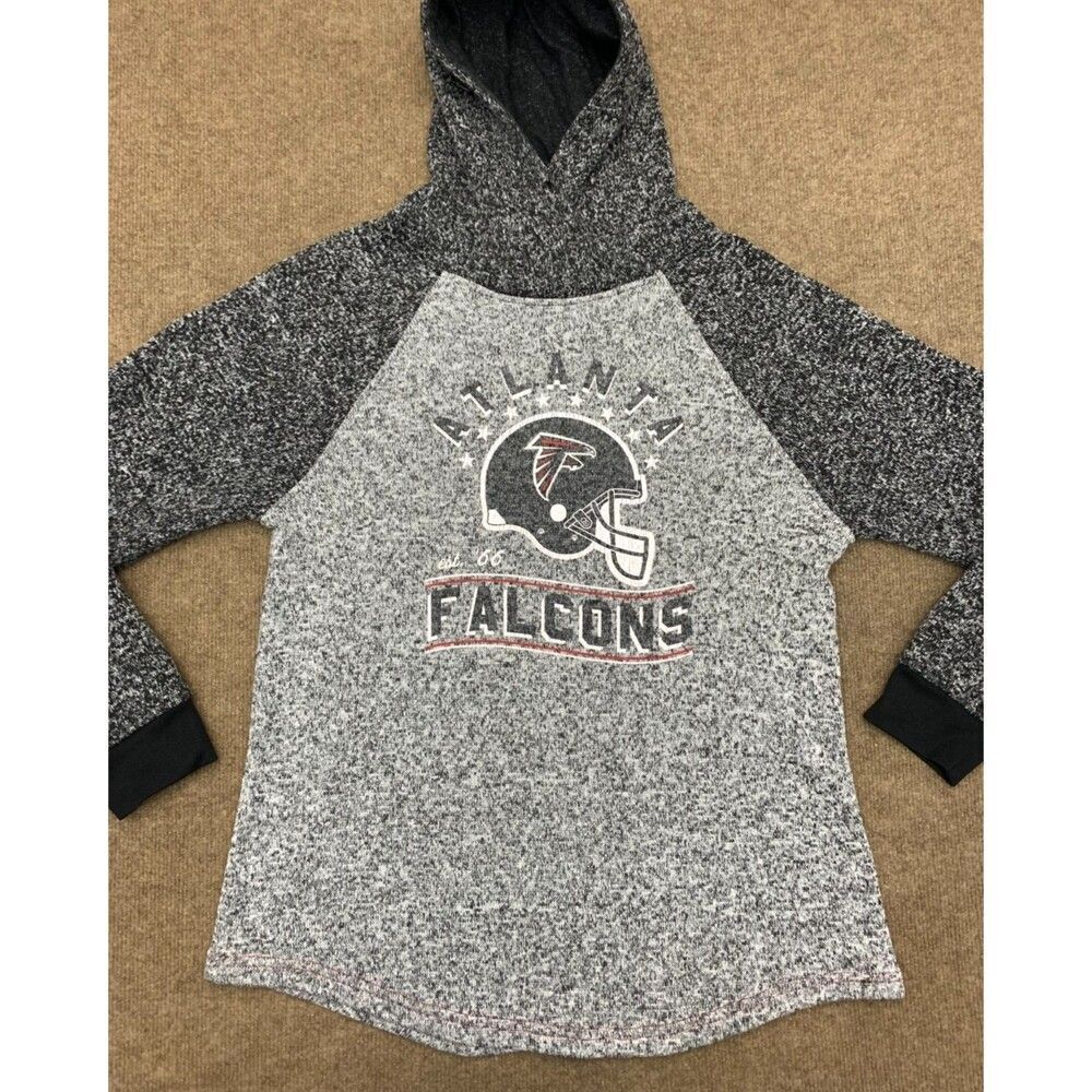 Atlanta Falcons Hoodie Mens L NFL Team Apparel Retro Colorblock Pullover
